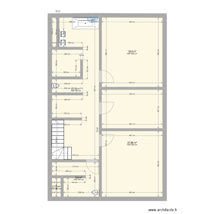 nath agnes Trikker. Plan de 5 pièces et 81 m2