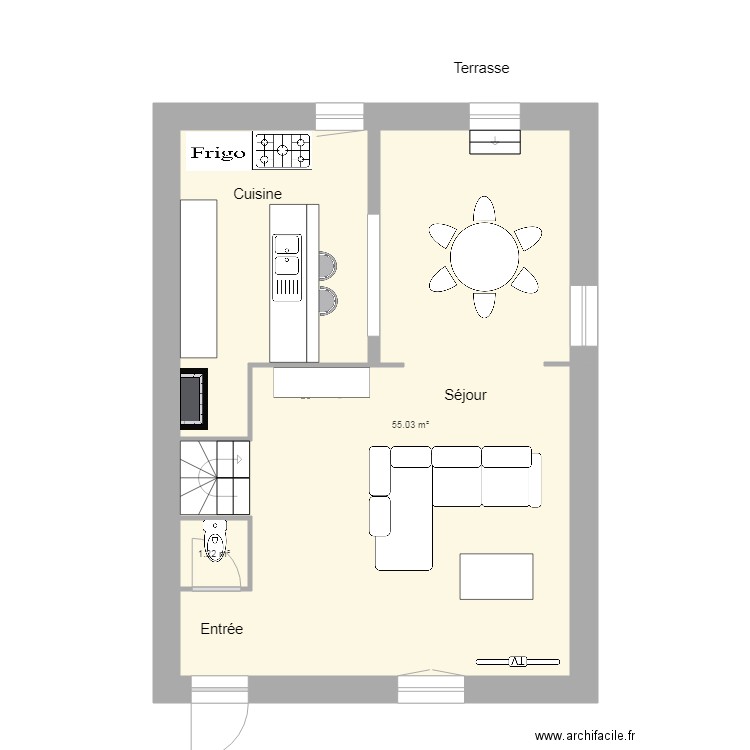 BRUNET rdc. Plan de 0 pièce et 0 m2