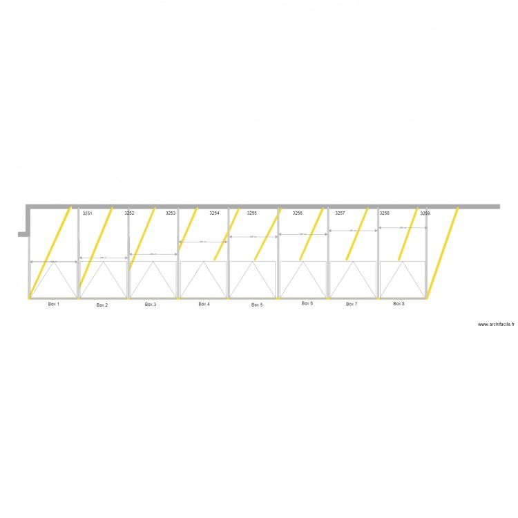 Parking 8 boxes. Plan de 0 pièce et 0 m2