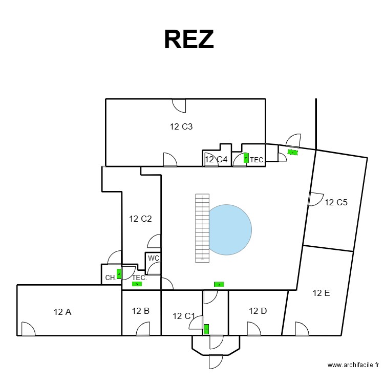 Forestell vous êtes ici. Plan de 14 pièces et 203 m2