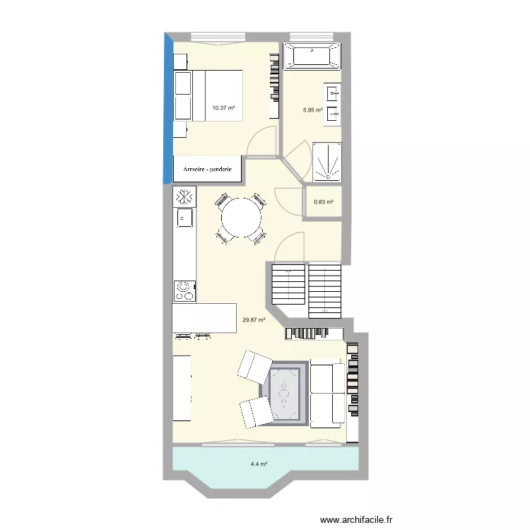 Appartement Pr&eacute; St Gervais. Plan de 