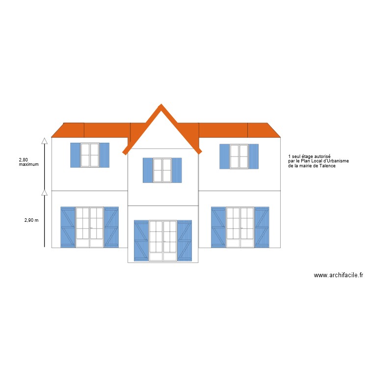 Plan façade. Plan de 0 pièce et 0 m2