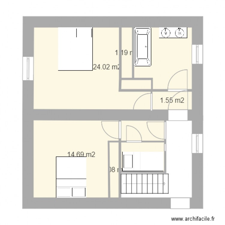 1 er étage v3. Plan de 0 pièce et 0 m2