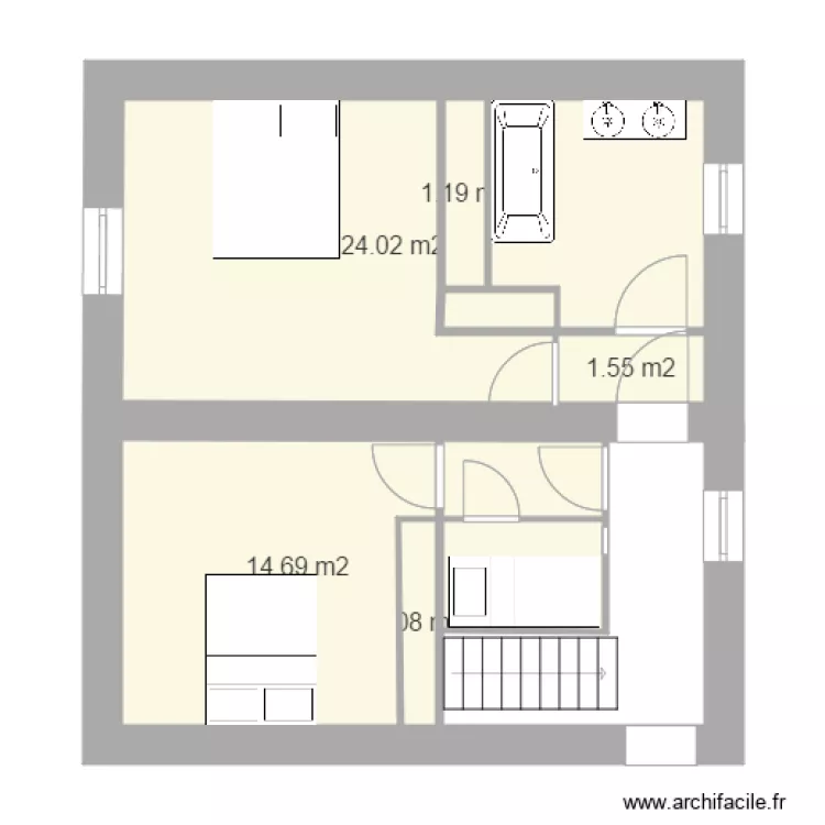 1 er &eacute;tage v3. Plan de 