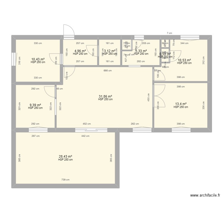 Micro crèche. Plan de 10 pièces et 118 m2