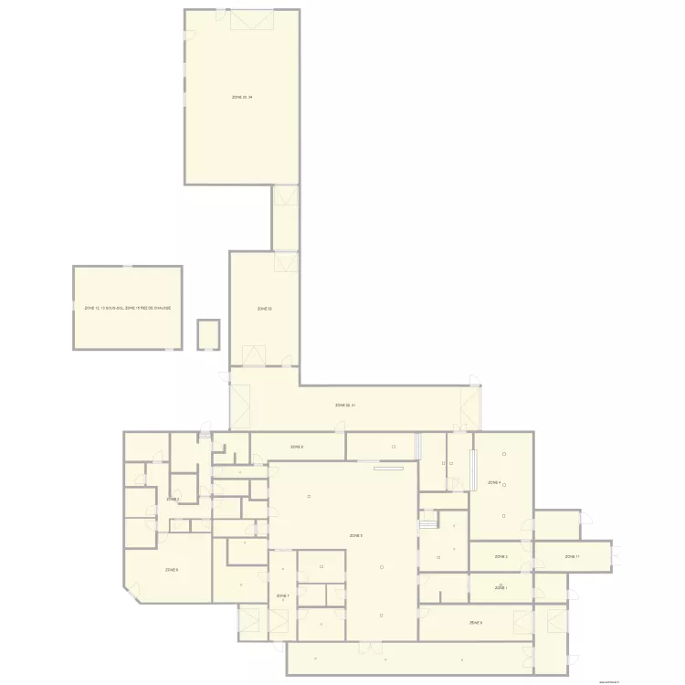 Identification zone alarme. Plan de 