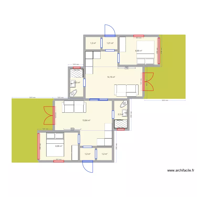 Дуплекс. Plan de 