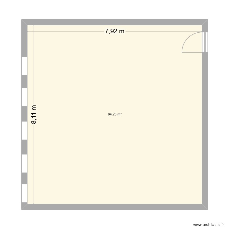 sigma. Plan de 1 pièce et 64 m2