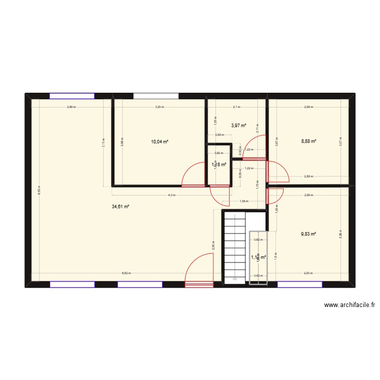 PLAN MESURE. Plan de 7 pièces et 70 m2