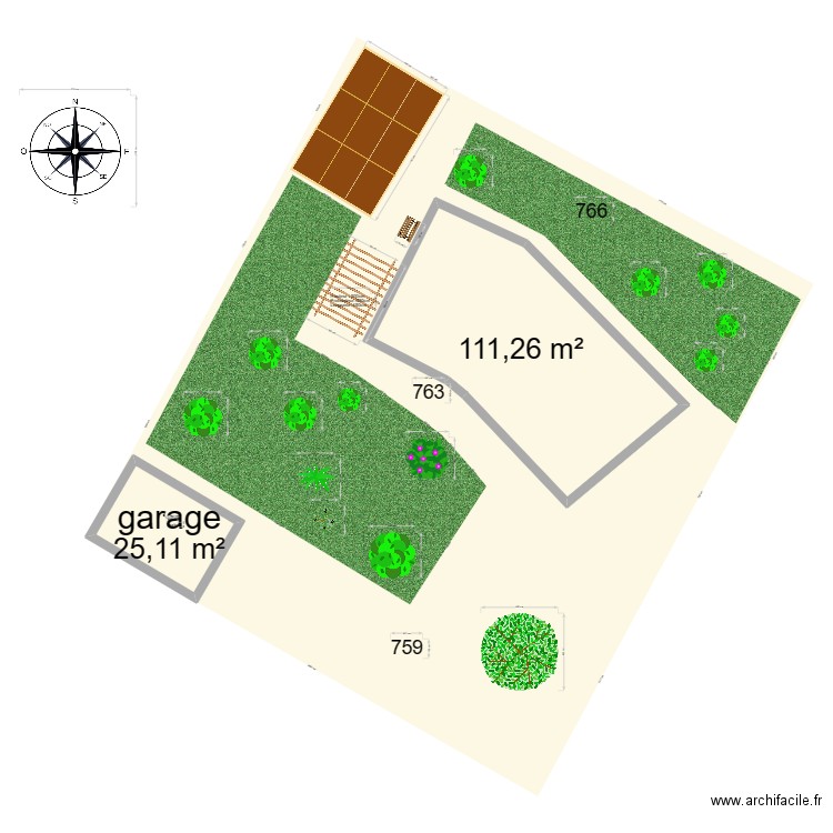 plan de masse dp2 après projet. Plan de 2 pièces et 136 m2