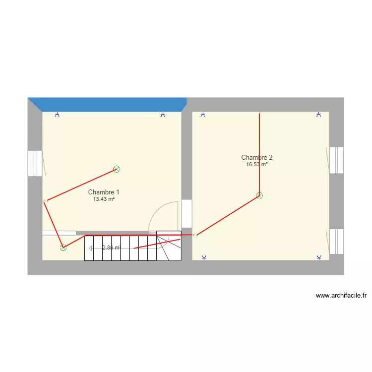 Etage 1 sans les prises. Plan de 