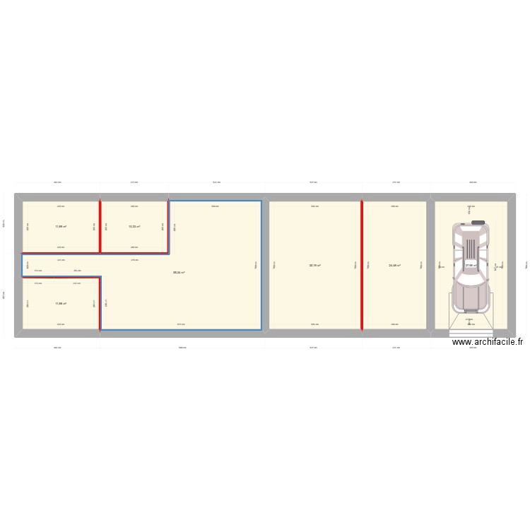 location. Plan de 7 pièces et 177 m2