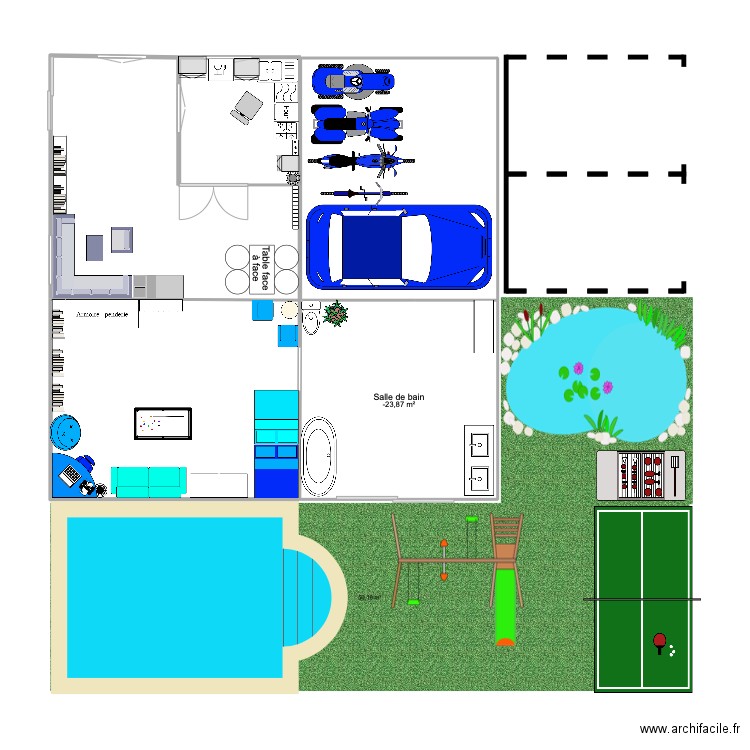 maison de riche. Plan de 1 pièce et 16 m2