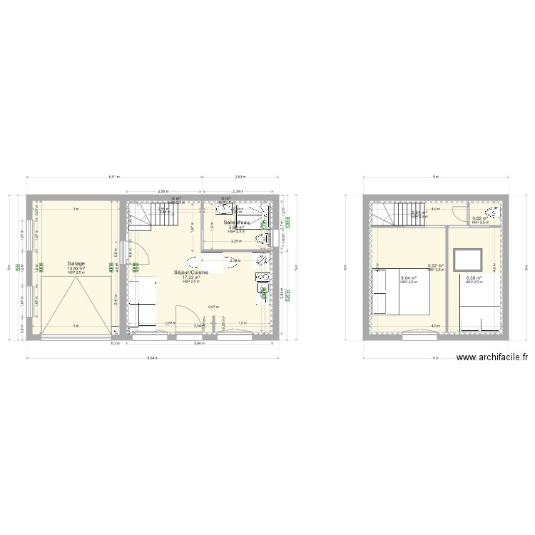 Plan Denis 001. Plan de 10 pièces et 75 m2