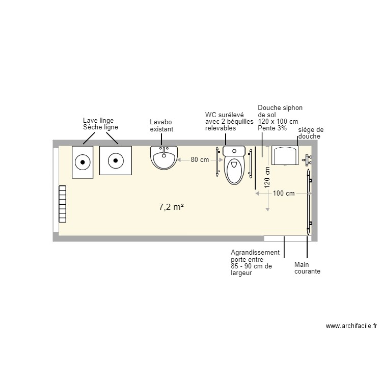 Secret SDB projet Siège. Plan de 0 pièce et 0 m2