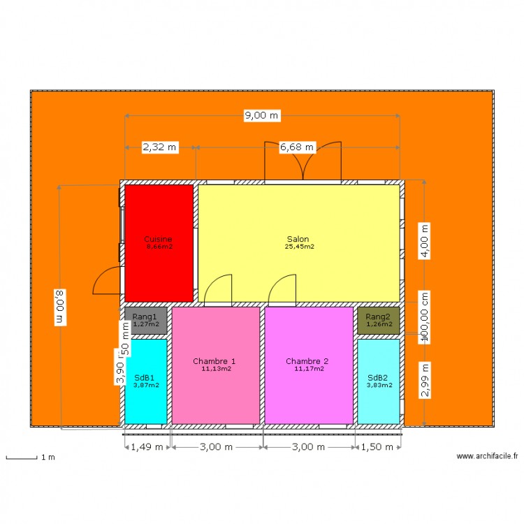 GUYOMARD 72 m2. Plan de 0 pièce et 0 m2