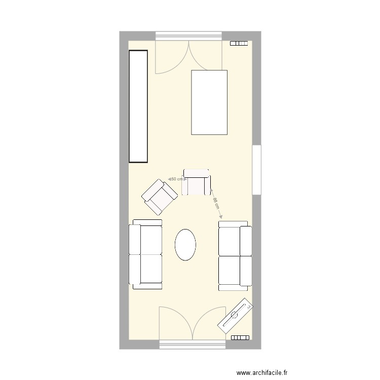 herledan. Plan de 1 pièce et 29 m2