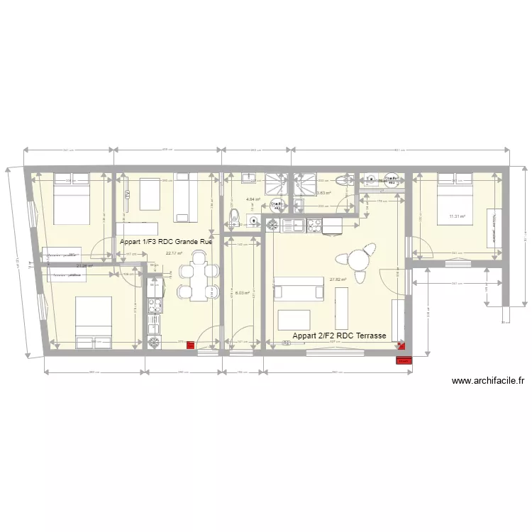 Le moulin Version du 20 mai 2019 appart 1 et 2 RDC F3 F2. Plan de Le moulin Version du 20 mai 2019 appart 1 et 2 RDC F3 F2. Plan de