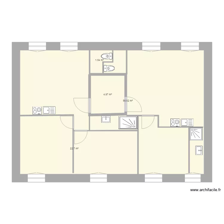 jacobins   2 Etage F2 ET F3. Plan de 
