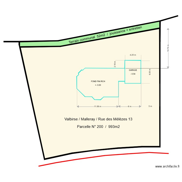 1990Plan de situation mesures. Plan de 0 pièce et 0 m2