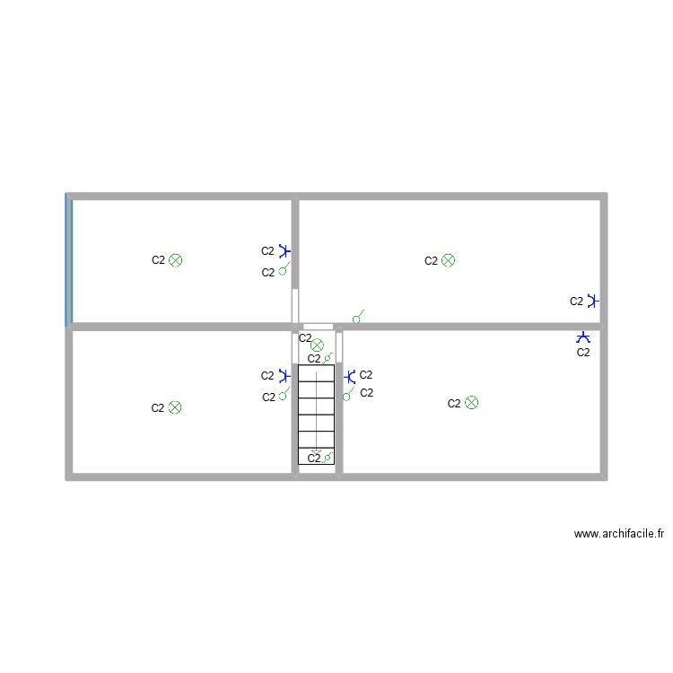 Fred etage. Plan de 5 pièces et 29 m2