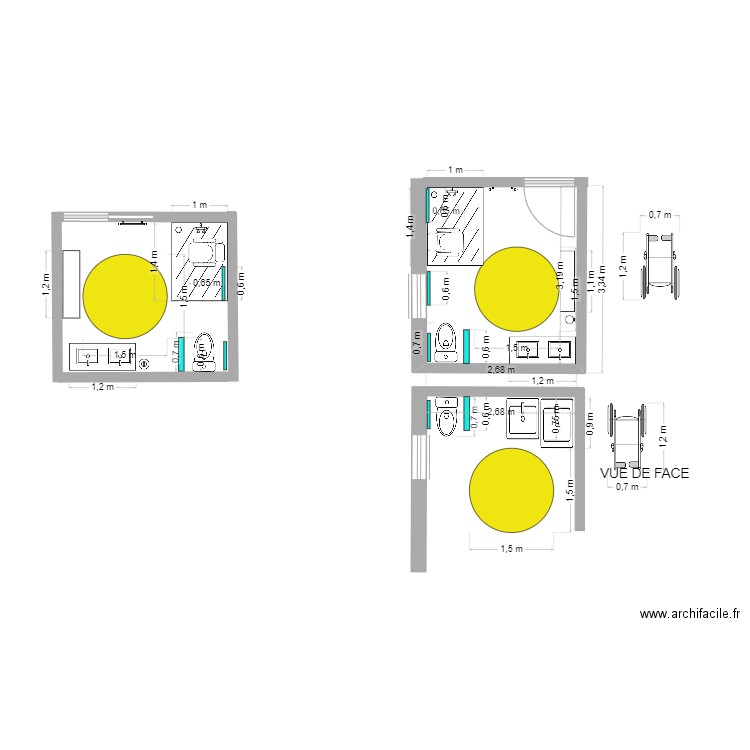 salle de bain wc PMR. Plan de 0 pièce et 0 m2