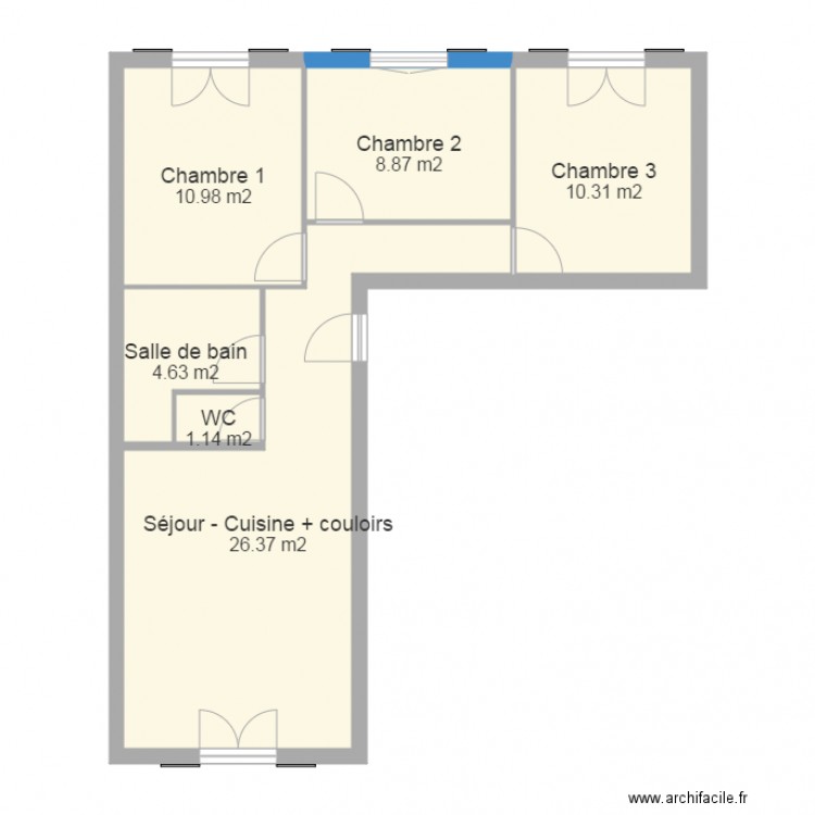 GUYOT appartement RDC. Plan de 0 pièce et 0 m2