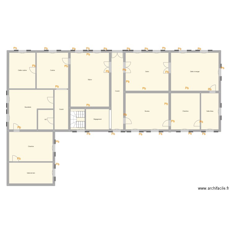 Croquis MANGEMATIN 1er Etage. Plan de 16 pièces et 289 m2