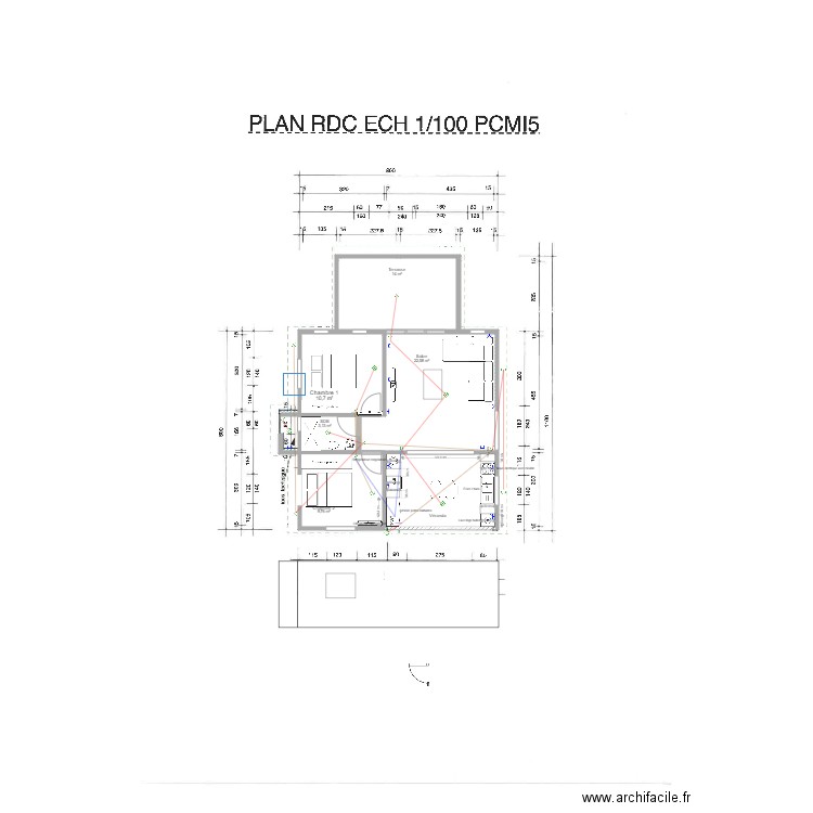 Schema électrique. Plan de 6 pièces et 73 m2