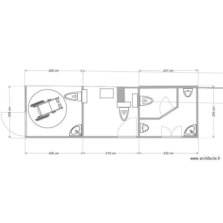 wc1. Plan de 0 pièce et 0 m2