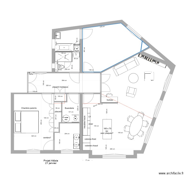 de zelicourt projet 4. Plan de 11 pièces et 94 m2