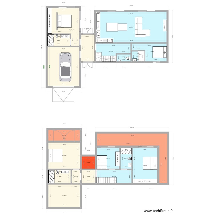 mont godinne. Plan de 20 pièces et 243 m2