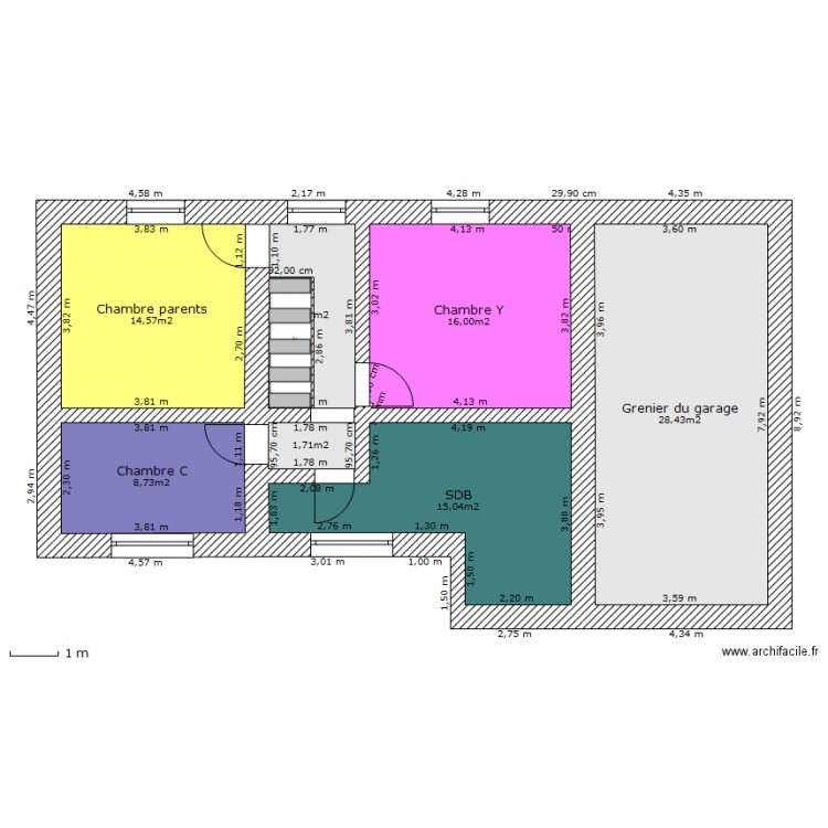 Etage idée 1 idée Lau. Plan de 0 pièce et 0 m2