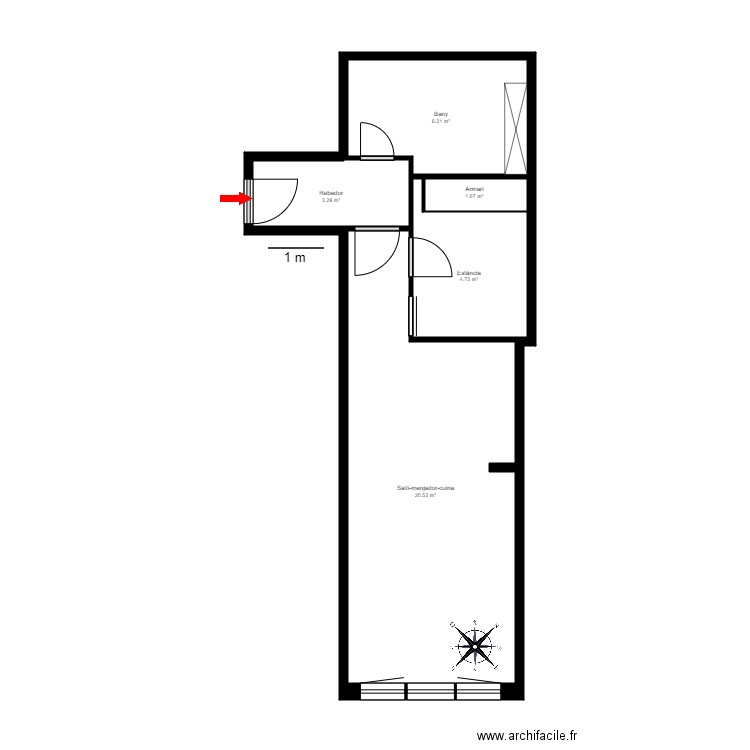 ED. CASABELLA 3-A. ENCAMP. Plan de 5 pièces et 36 m2