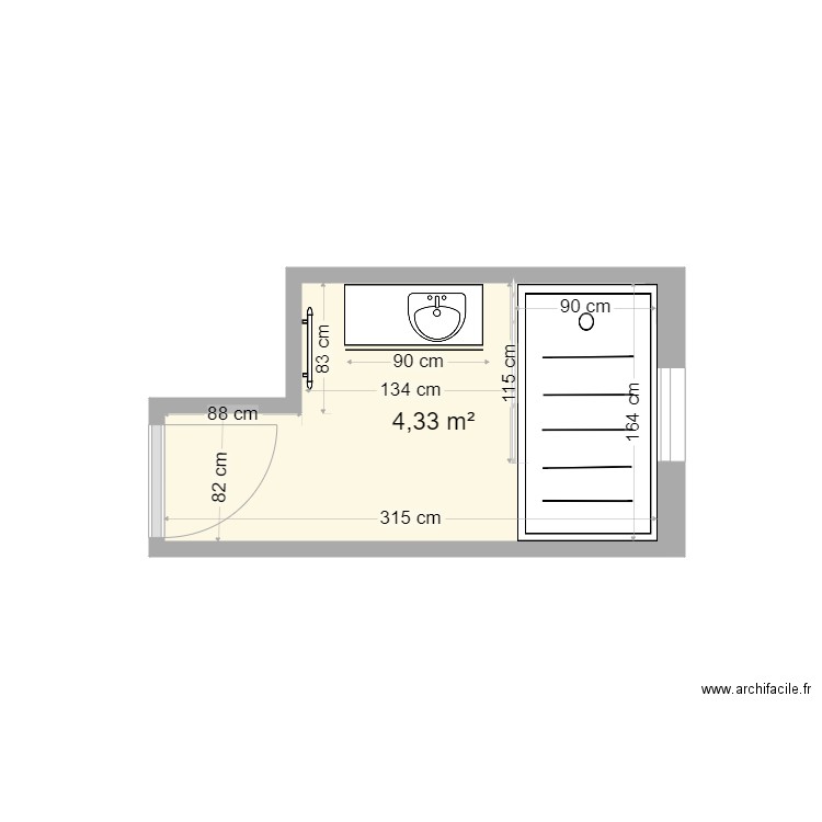 SDB. Plan de 0 pièce et 0 m2