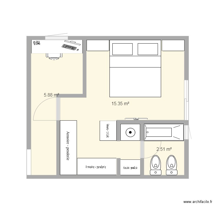 Habitacion 2. Plan de 0 pièce et 0 m2