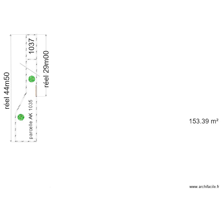 parcelle geoffroy apres travaux. Plan de 1 pièce et 18 m2