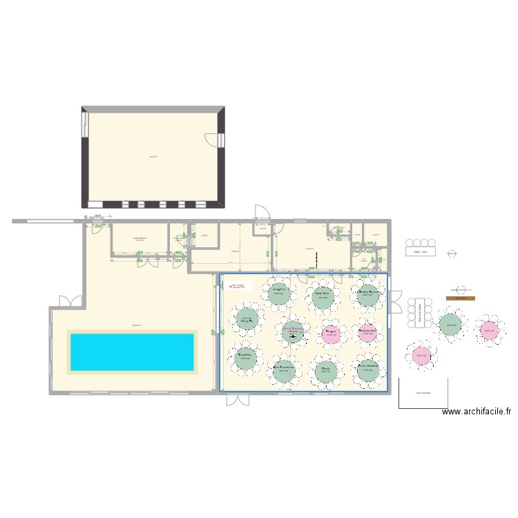 SALLE DOMAINE QUATRE PLUMES V2. Plan de 0 pièce et 0 m2