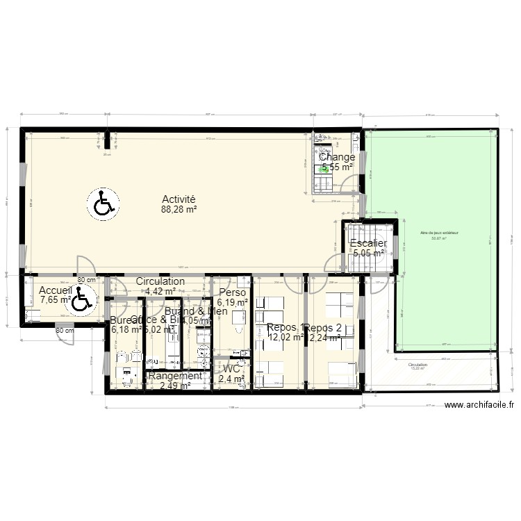 78 TRAPPES 42 LECLERC Modif PST V sortie RDJ fr PMI ArL 040922. Plan de 27 pièces et 389 m2