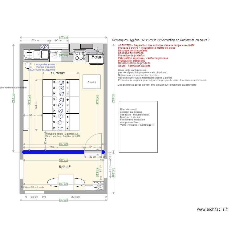Les Halles - Version du 06062022 - La cuisine du partage. Plan de 2 pièces et 24 m2