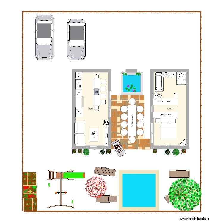 alex102. Plan de 2 pièces et 40 m2