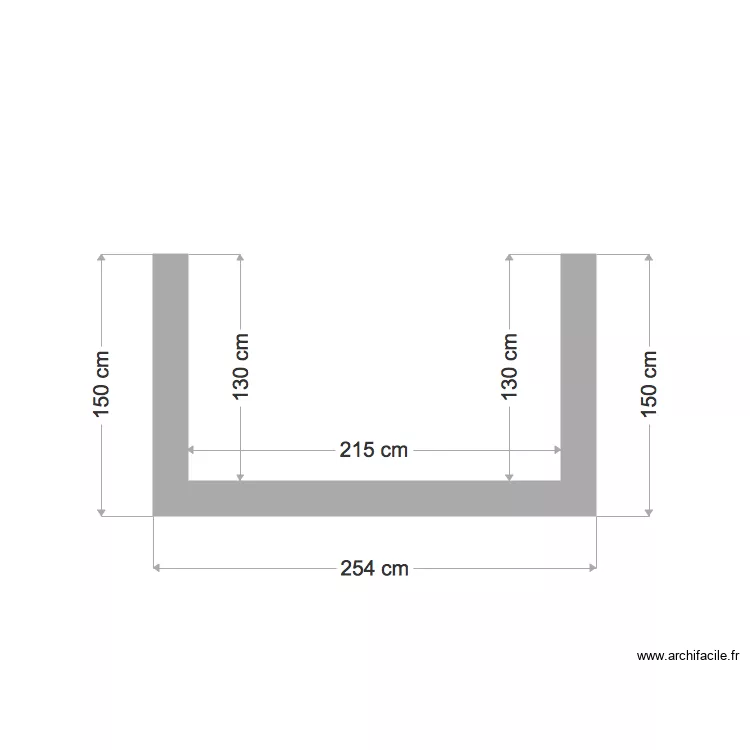 plan de cote Largeur projet Rabhi. Plan de 