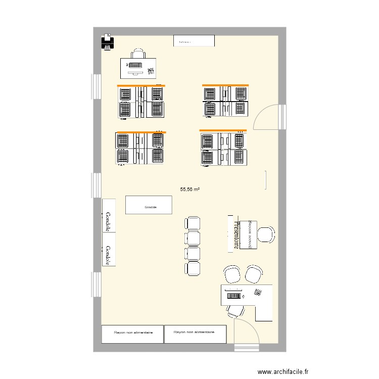 Magasin pédagogique . Plan de 1 pièce et 56 m2