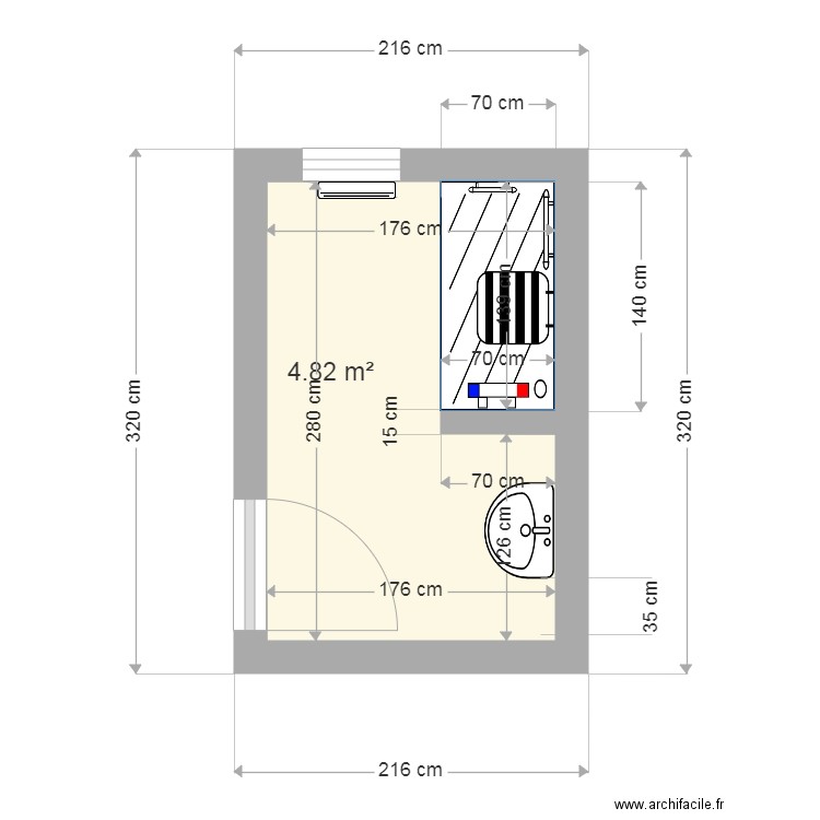 ALAMI sdb étage projet v2. Plan de 0 pièce et 0 m2
