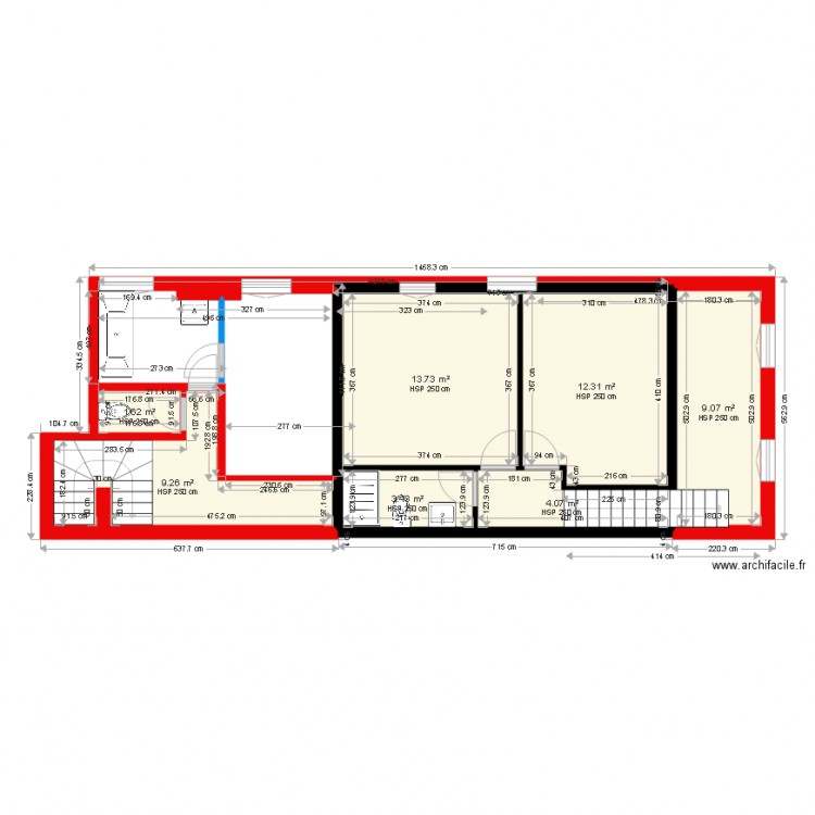 2éme étage + COMBLE SARREGUEMINE FLEURISTEP PROJET - 2 . Plan de 7 pièces et 53 m2