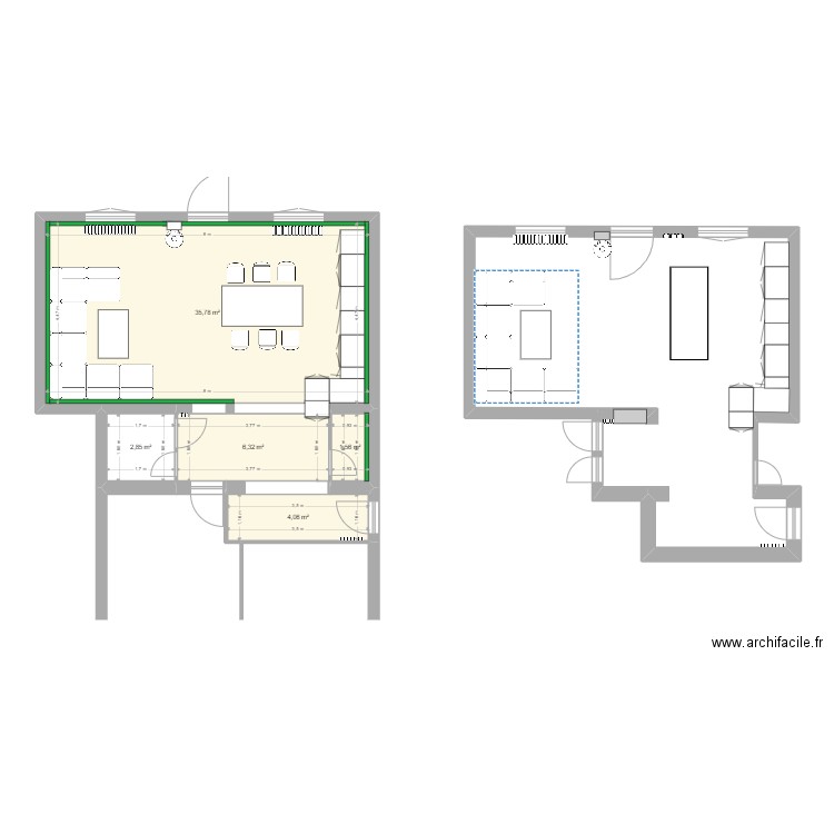 Maison 2. Plan de 5 pièces et 51 m2