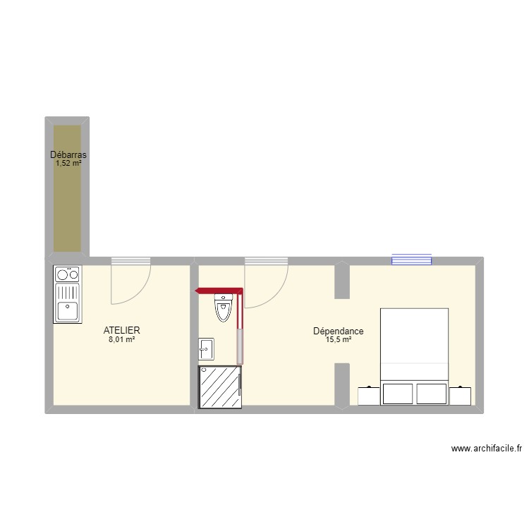 Aménagement DEPENDANCE. Plan de 0 pièce et 0 m2
