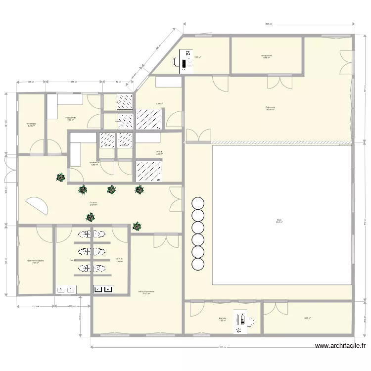 salle de sport 3d. Plan de 