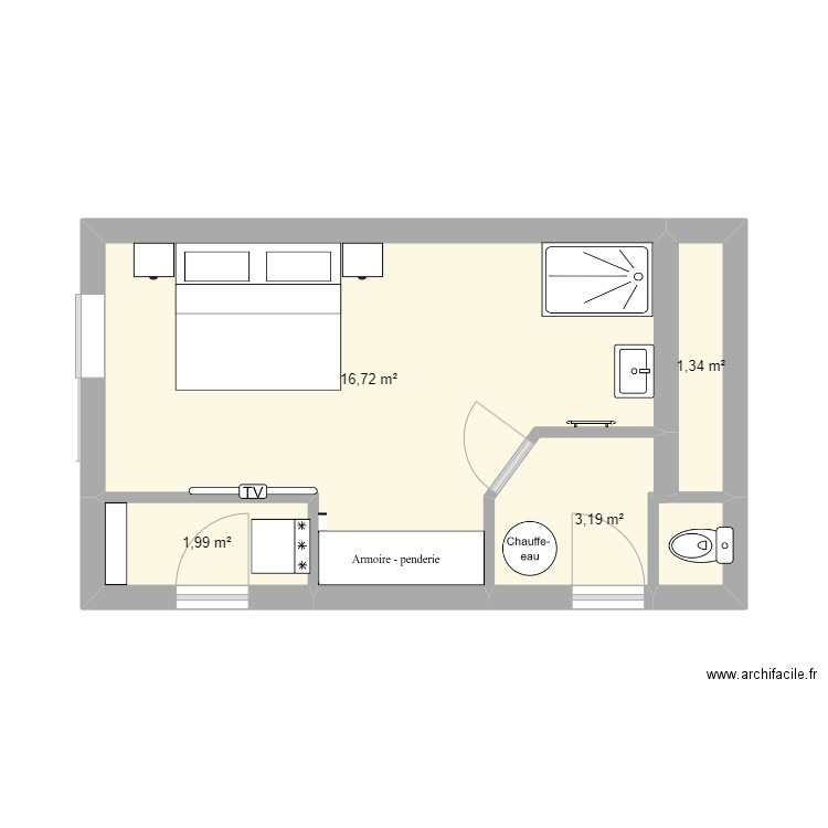 extension modifiée   v2. Plan de 0 pièce et 0 m2