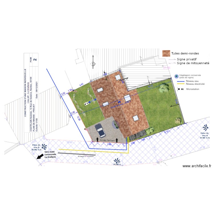 plan de masse projet fini. Plan de 0 pièce et 0 m2